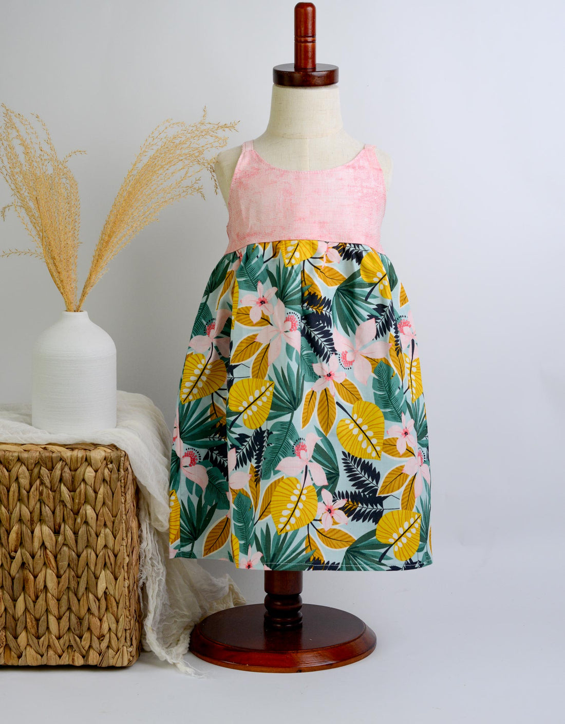SAMPLE SALE DRESS - Tropical Print Dress - Size 2/3  yr. Only