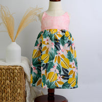 SAMPLE SALE DRESS - Tropical Print Dress - Size 2/3  yr. Only