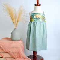 Girls Dress -  Water Lily Print - Baby, Toddler or Kid's Dress  -  Small Batch Handmade in Maui, Hawaii USA