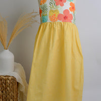 SAMPLE SALE DRESS -  Pineapples and Hibiscus Dress - Size 7/8 yr. only