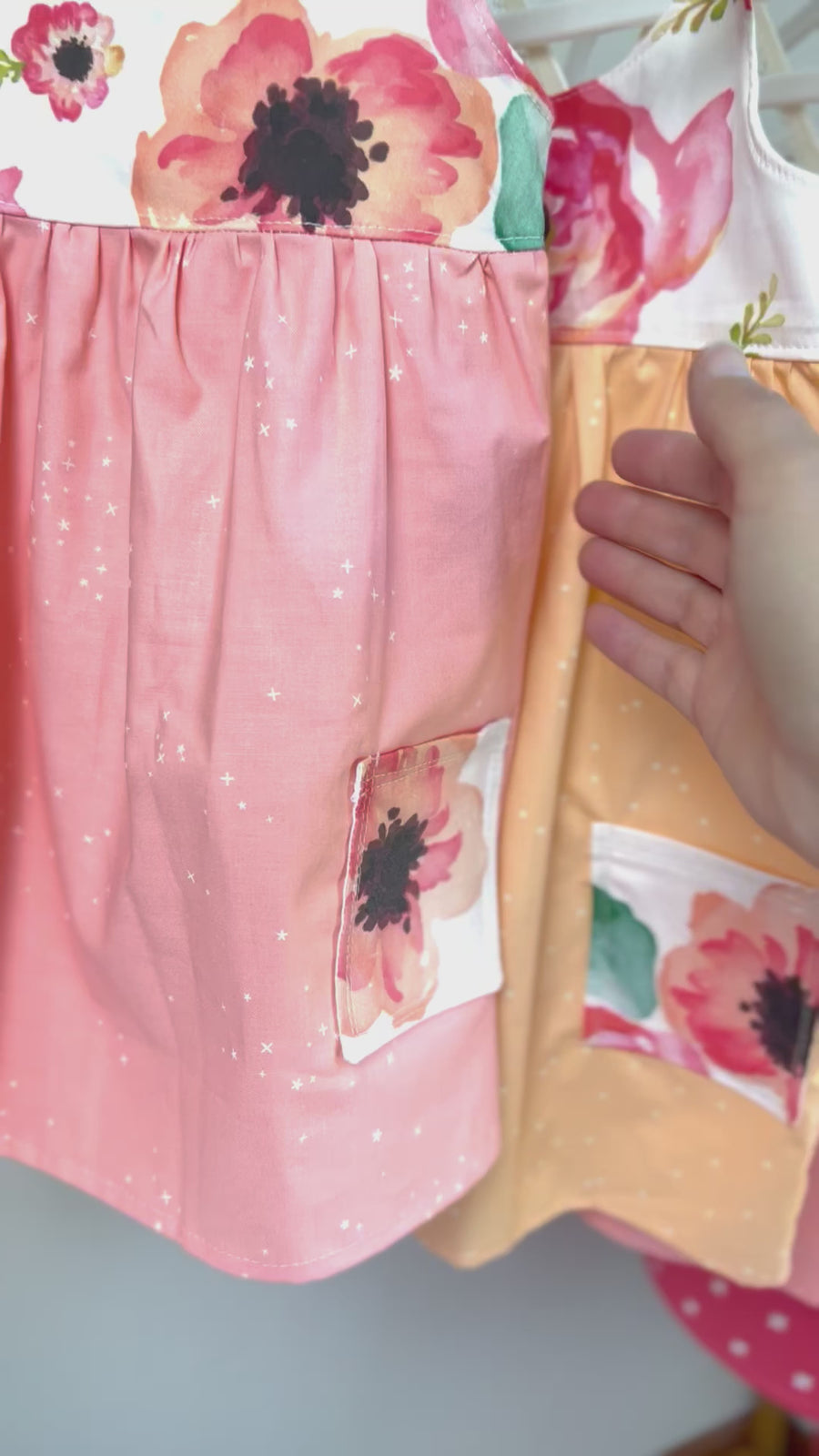 SAMPLE SALE -  Watercolor Floral / Pocket Dress,  Sizes 6-12 mo