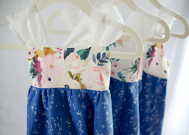 SAMPLE SALE - Floral with Lace and Twirly Skirt - Sizes 6-12 mo, 2/3 yr, 3/4 yr and 7/8 yr