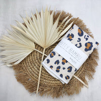 Animal Print and Banana Leaf Burp Cloth - Baby Gift Set - Cheetah Mustard  Print Baby Gift - Newborn, Shower, Mom to Be Gift Idea