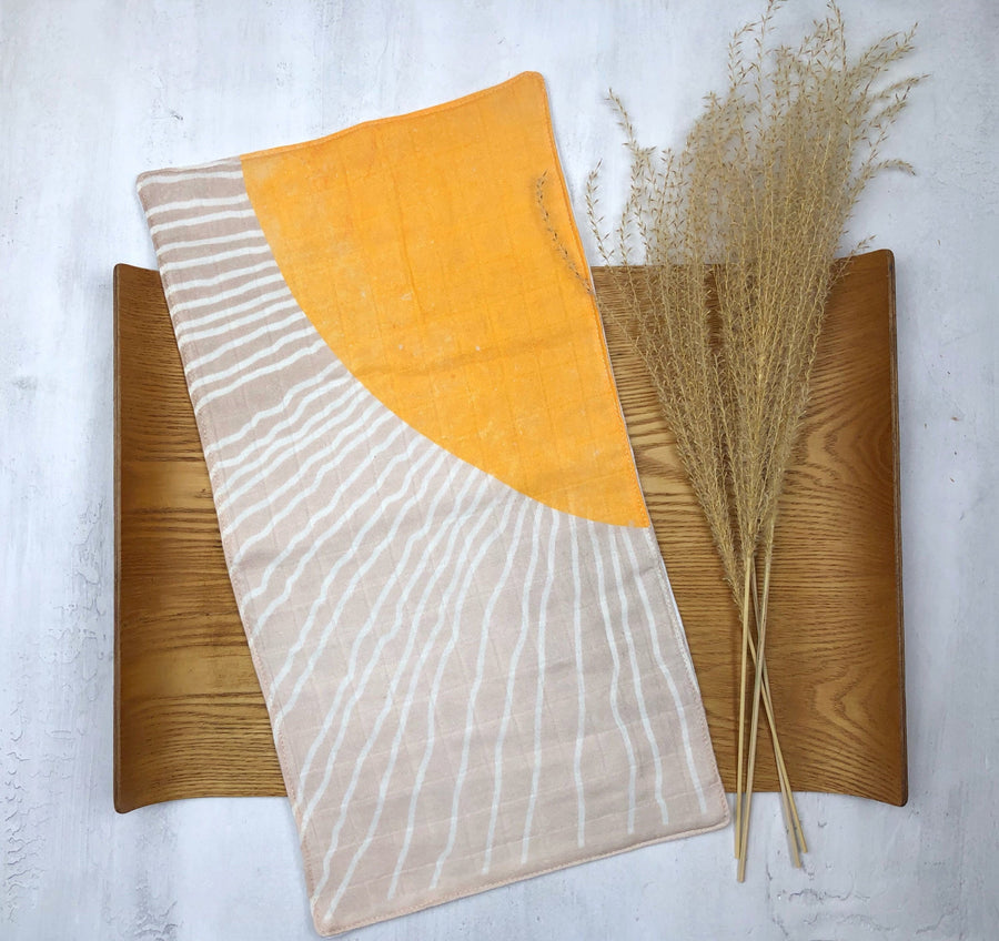Sun + Sun Rays Burp Cloth - Colorful Gauze Baby Burp Cloth - Gender Neutral Baby Gift - Baby Boy or Baby Girl Newborn Gift - Sunshine Print