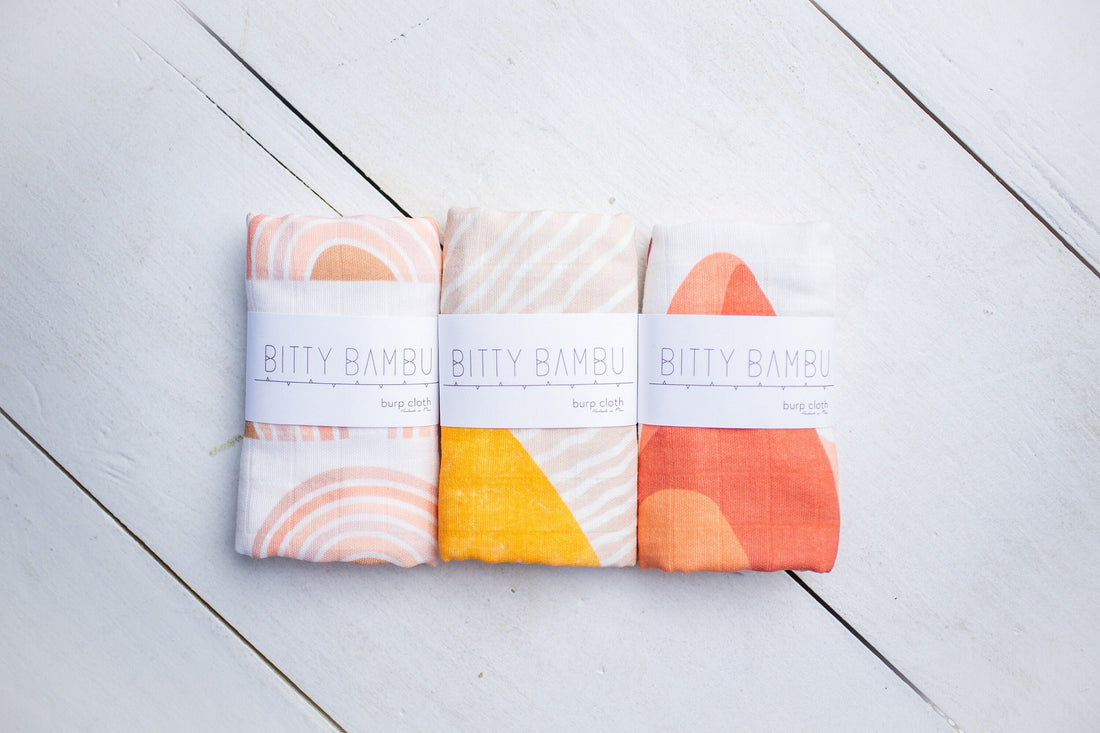 Sun + Sun Rays Burp Cloth - Colorful Gauze Baby Burp Cloth - Gender Neutral Baby Gift - Baby Boy or Baby Girl Newborn Gift - Sunshine Print