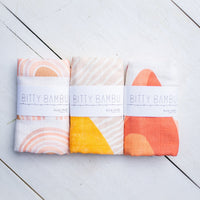 Sun + Sun Rays Burp Cloth - Colorful Gauze Baby Burp Cloth - Gender Neutral Baby Gift - Baby Boy or Baby Girl Newborn Gift - Sunshine Print