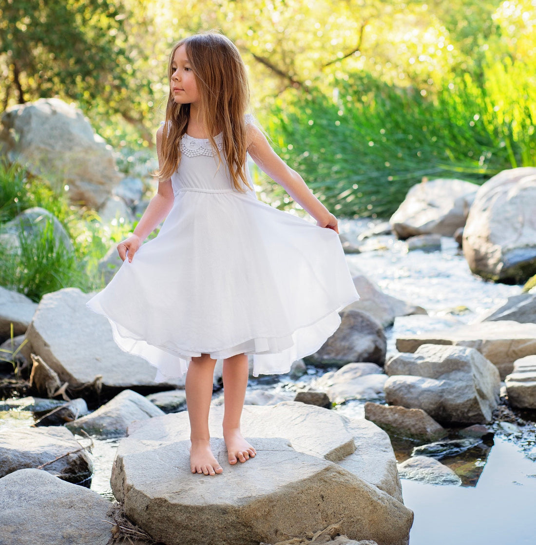 SALE White Girls Flower Girl Dress - White Lace Dress - Hawaii Wedding bitty bambu SALE White Girls Flower Girl Dress - White Lace Dress - Hawaii Wedding bitty bambu