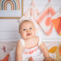 Lovey + Pacifier or Teething Ring  Keeper / Triple Layer Gauze  'Iao + Iwa birds'