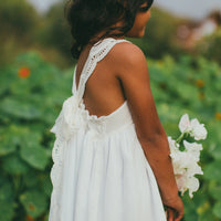 Flower Girl Dress Boho, Photography Dress, Simple Flower Girl Dress, Flower Girl Dress White, Junior Bridesmaid Dress - Made in Maui Hawaii