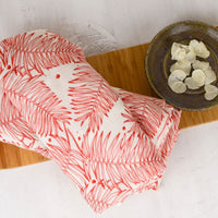 SALE - Soft Swaddle Blanket - Tropical Red Palm Leaf Print - Baby Receiving Blanket - Very Soft Muslin Swaddle Blanket for Baby