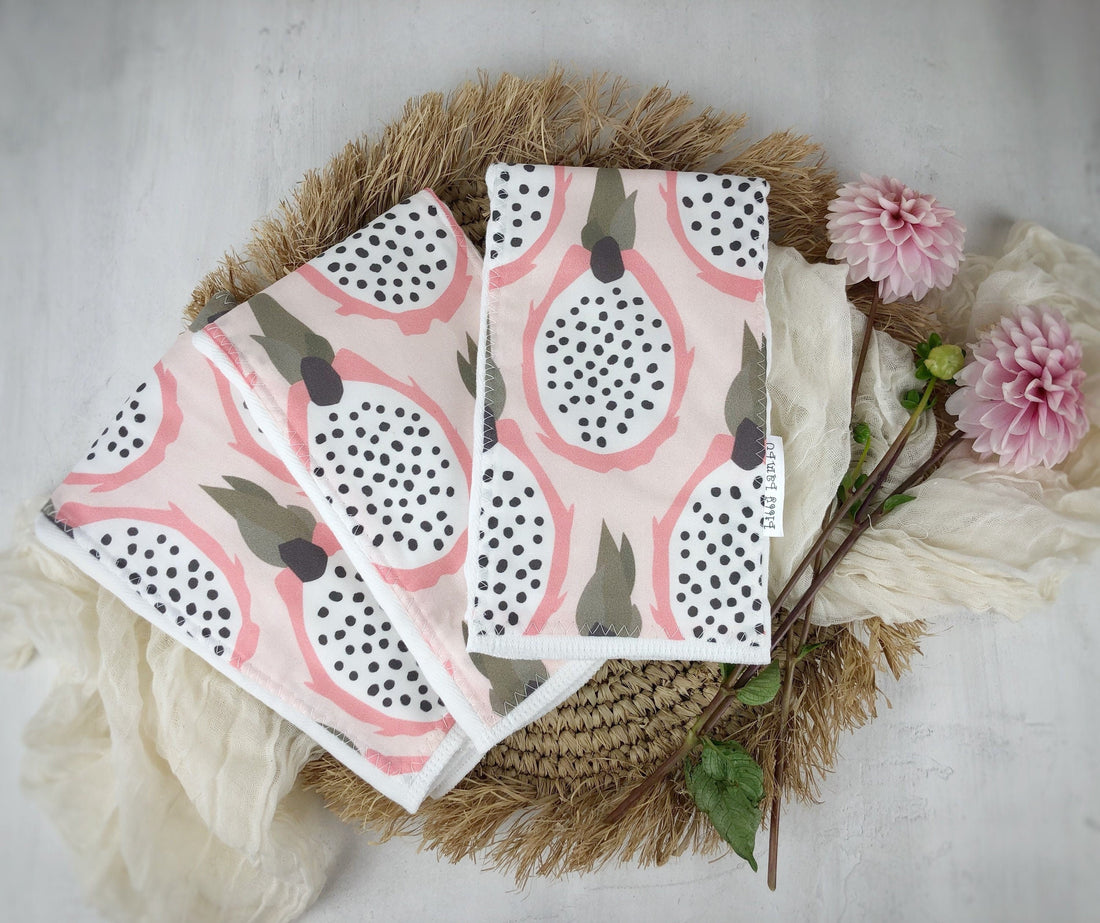 Tropical Pitaya / Dragonfruit Print Burp Cloth - Baby Gift - Newborn, Layette, Baby Shower, Mom to Be Gift Idea - Baby Girl Gift