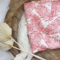 Soft Swaddle Blanket - Tropical Red Palm Leaf Print - Baby Receiving Blanket