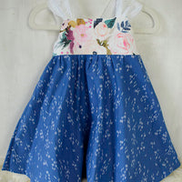 SAMPLE SALE - Floral with Lace and Twirly Skirt - Sizes 6-12 mo, 2/3 yr, 3/4 yr and 7/8 yr