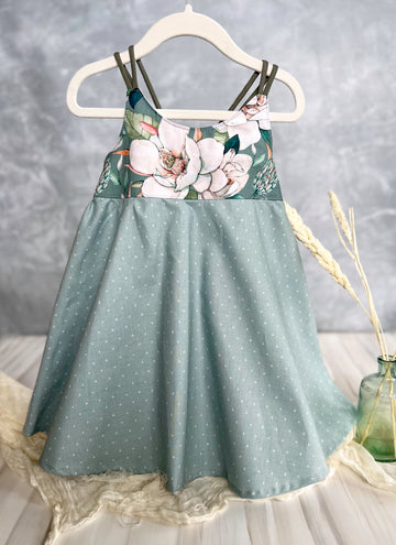 Magnolia Girls Dress -  Twirly Dress - Toddler Dress - Baby Girl Dress - Made in Maui,  Hawaii