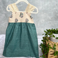 SALE - Protea Print Girls Dress - Toddler Dress - Lace Sleeve Dress - Baby Girl Dress - Made in Maui, Hawaii